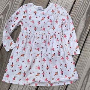 🩰 Girls Pink/White Jersey Ballerina Dress  Size 3T